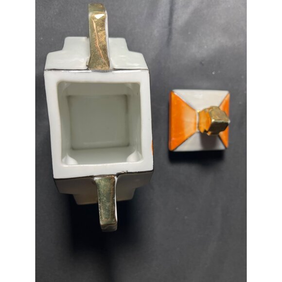 Antique Harlequin Floral Hand Painted Porcelain Creamer & Sugar - Picture 3 of 11